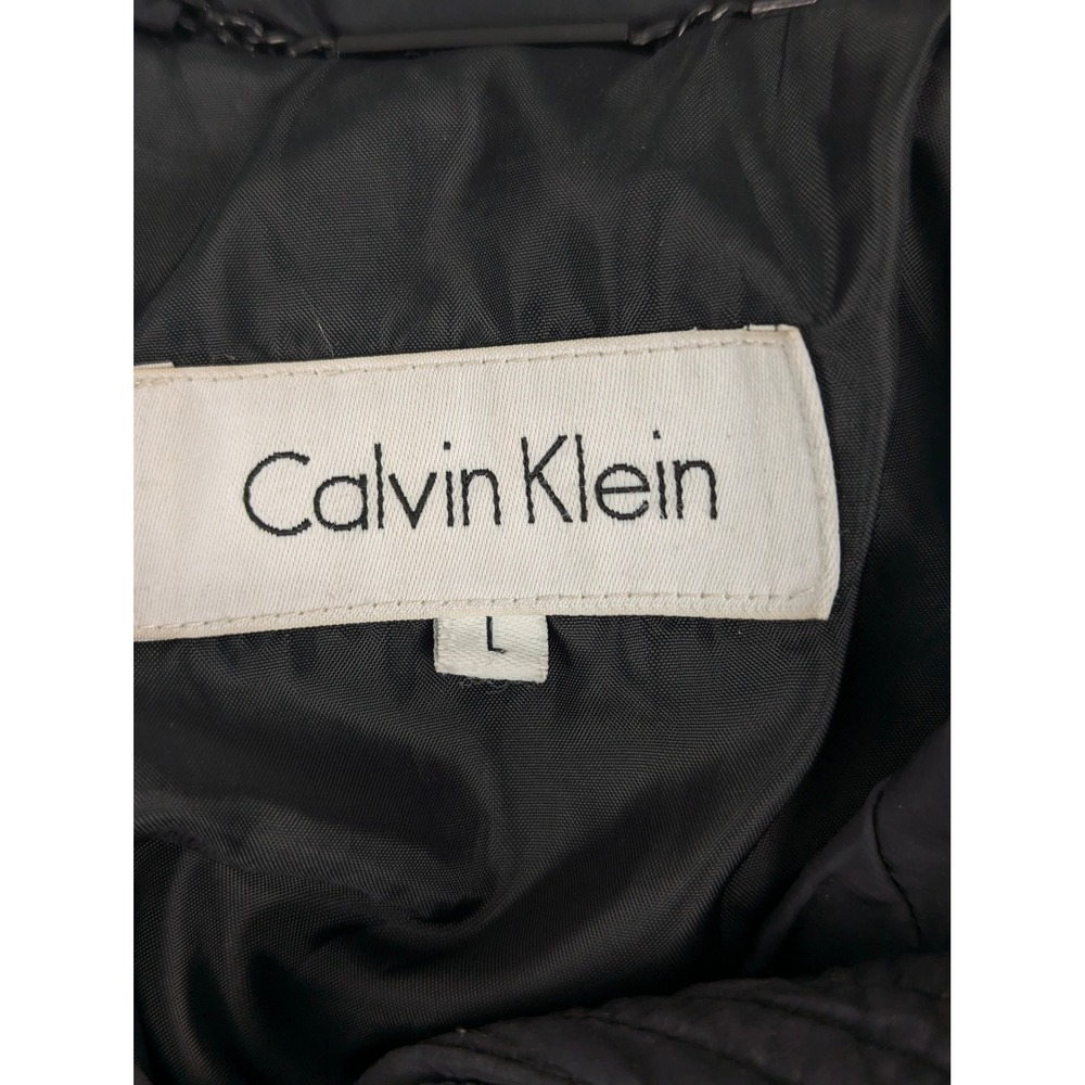 Calvin Klein Black Down Puffer Coat Oversized Pillow Collar CW710091 Womens L - Picture 12 of 16